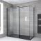 Milano Nero - Corner Walk-In Shower Enclosure with Slate Tray - Choice of Sizes and Hinged Return Panel Option
