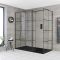 Milano Barq - Corner Walk-In Shower Enclosure with Slate Tray - Choice of Sizes and Hinged Return Panel Option