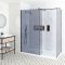 Milano Nero-Luna - Smoked Glass Corner Walk-In Shower Enclosure with Tray - Choice of Sizes and Hinged Return Panel Option