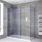 Milano Portland-Luna - Smoked Glass Corner Walk-In Chrome Shower Enclosure with Tray - Choice of Size and Hinged Return Panel Option