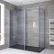 Milano Portland-Luna - Smoked Glass Corner Walk-In Chrome Shower Enclosure with Slate Tray - Choice of Size and Hinged Return Panel Option
