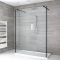 Milano Nero - Open Walk-Through Shower Enclosure with Tray - Choice of Sizes and Hinged Return Panel Option