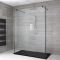 Milano Nero - Open Walk-Through Shower Enclosure with Slate Tray - Choice of Sizes and Hinged Return Panel Option