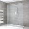 Milano Portland - Chrome Open Walk-Through Shower Enclosure with Tray - Choice of Size and Hinged Return Panel Option