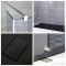 Milano Portland-Luna - Smoked Glass Open Walk-Through Chrome Shower Enclosure with Slate Tray - Choice of Size and Hinged Return Panel Option