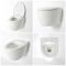 Milano Altham - White Modern Rimless Wall Hung Toilet with Tall Wall Frame - Choice of Flush Plate