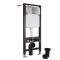 Milano Altham - White Modern Rimless Wall Hung Toilet with Tall Wall Frame - Choice of Flush Plate