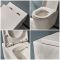 Milano Ballam - White Modern Rimless Wall Hung Toilet with Tall Wall Frame - Choice of Flush Plate