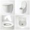 Milano Irwell - White Modern Rimless Wall Hung Toilet with Tall Wall Frame - Choice of Flush Plate