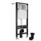 Milano Elswick - White Modern Wall Hung Toilet with Tall Wall Frame - Choice of Flush Plate