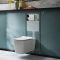 Milano Elswick - White Modern Wall Hung Toilet with Tall Wall Frame - Choice of Flush Plate