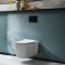 Milano Elswick - White Modern Wall Hung Toilet with Tall Wall Frame - Choice of Flush Plate