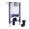 Milano Ballam - White Modern Rimless Wall Hung Toilet with Short Wall Frame - Choice of Flush Plate