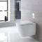 Milano Ballam - White Modern Rimless Wall Hung Toilet with Short Wall Frame - Choice of Flush Plate