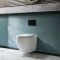 Milano Irwell - White Modern Rimless Wall Hung Toilet with Short Wall Frame - Choice of Flush Plate