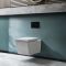Milano Dalton - White Modern Wall Hung Toilet with Short Wall Frame - Choice of Flush Plate