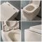 Milano Longton - White Modern Wall Hung Toilet with Tall Wall Frame - Choice of Flush Plate