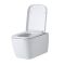 Milano Longton - White Modern Wall Hung Toilet with Tall Wall Frame - Choice of Flush Plate