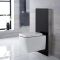 Milano Arca - Black 500mm Compact WC Unit with Longton Toilet