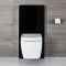 Milano Arca - Black 500mm Compact WC Unit with Longton Toilet