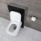 Milano Arca - Black 500mm Compact WC Unit with Longton Toilet