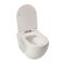 Milano Overton - White Modern Rimless Wall Hung Toilet with Tall Wall Frame - Choice of Flush Plate