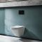 Milano Farington - White Modern Rimless Wall Hung Toilet with Tall Wall Frame - Choice of Flush Plate