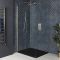 Milano Hunston - Brushed Nickel Walk-In Shower Enclosure with Slate Effect Tray - Choice of Sizes
