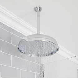 Milano Elizabeth - Chrome 300mm Traditional Apron Shower Head and Ceiling Arm