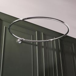 Milano Elizabeth - Traditional Round Wall Mounted Shower Curtain Ring - Chrome