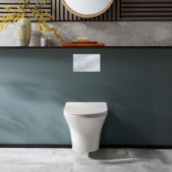 Milano Marbury - White Modern Wall Hung Toilet with Soft Close Seat