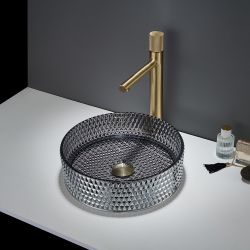 Milano Ballam - Round Countertop Crystal Glass Basin - 353mm - Choice of Finish