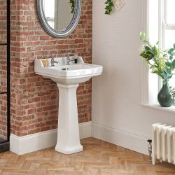 Traditional Basin with Full Pedestal - Choice of Width, Height & Tap Holes