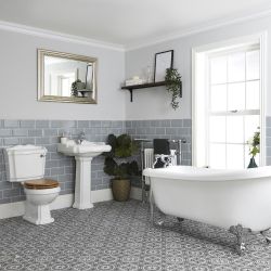 Milano Legend - Traditional Bathroom Suite with Freestanding Bath, Toilet and Pedestal Basin