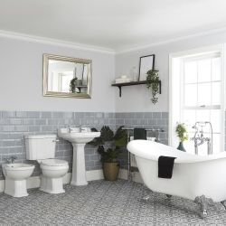 Milano Richmond - Traditional Bathroom Suite with Freestanding Bath, Toilet, Pedestal Basin and Bidet
