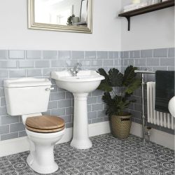 Milano Towneley - Traditional Bathroom Suite with Freestanding Bath, Close Coupled Toilet and Pedestal Basin