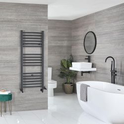 Milano Kent - Dual Fuel Anthracite Straight Heated Towel Rail - Choice of Size