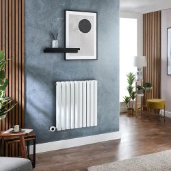 Milano Aruba - Electric White Horizontal Designer Radiator - Choice of Size and Wi-Fi Thermostat - Plug-In and Hardwired Options