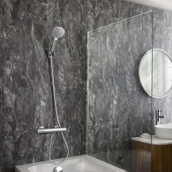 Milano Elsie - Modern Round Thermostatic Bar Shower Valve with Hand Shower - Choice of Finish