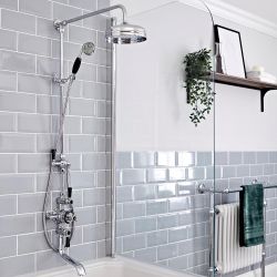 Milano Elizabeth - Traditional Triple Exposed Thermostatic Shower Valve - Chrome and Black