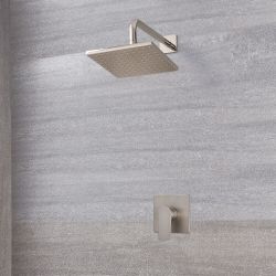 Milano Hunston - Brushed Nickel Shower with Wall Mounted Shower Head (1 Outlet)
