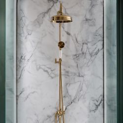 Milano Elizabeth - Traditional Grand Rigid Riser with Hand Shower - Brushed Brass