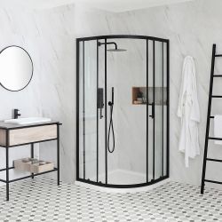 Milano Nero - Black Quadrant Shower Enclosure - Choice of Sizes