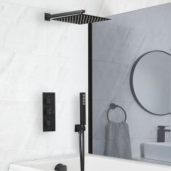 Milano Preto - Black Thermostatic Shower Bath System - Choice of Outlets