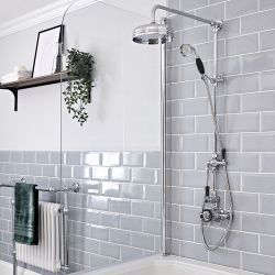Milano Elizabeth - Traditional Exposed Thermostatic Shower with Grand Rigid Riser Rail - Choice of Finish and Bath Spout