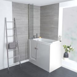 Milano Merso - 1210mm x 660mm Easy Access Walk-In Deep Soak Bath - Choice of Screen and Left / Right Hand Options