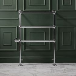 Milano Derwent - Traditional Minimalist Chrome Electric Heated Towel Rail - 966mm x 673mm