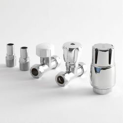 Milano - Chrome Thermostatic Straight Radiator Valves (Pair)