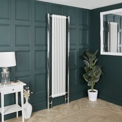 Milano Windsor - Vertical Traditional Column Radiator - 2 Column - White - Custom Extension Pipe Colours