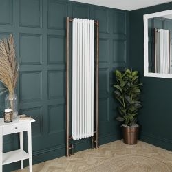 Milano Windsor - Vertical Traditional Column Radiator - 3 Column - White - Custom Extension Pipe Colours